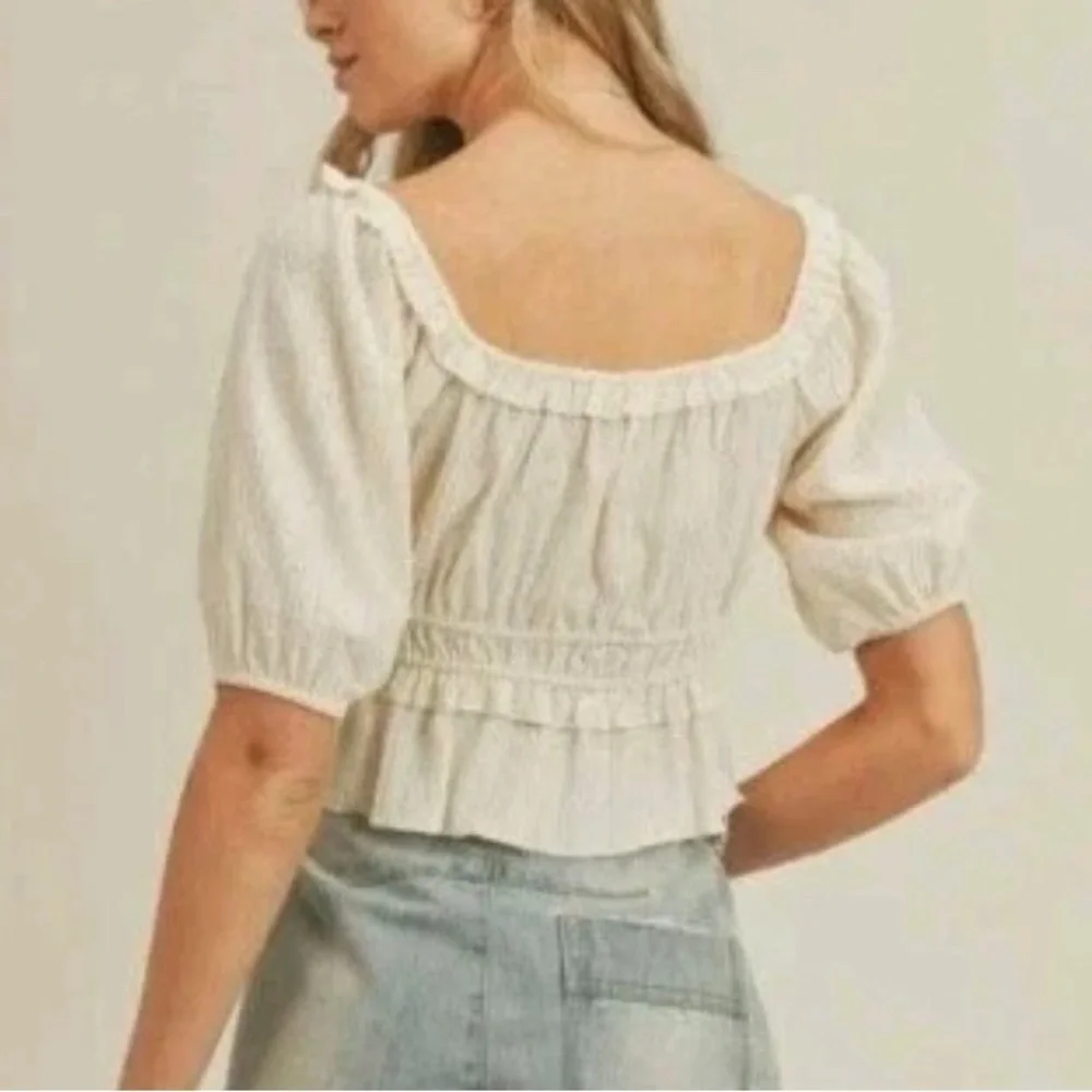 Lush cream cropped top, medium - Picture 2 of 9